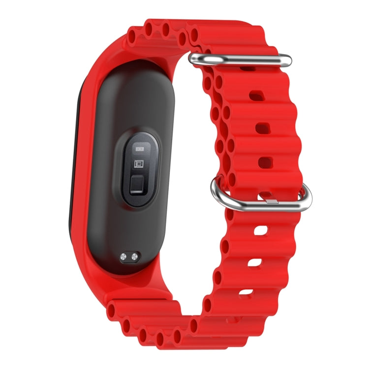 For Xiaomi Mi Band 7 / 6 / 5 / 4 / 3 Solid Color Marine Silicone Breathable Watch Band(Red) - Smart Wear by PMC Jewellery | Online Shopping South Africa | PMC Jewellery