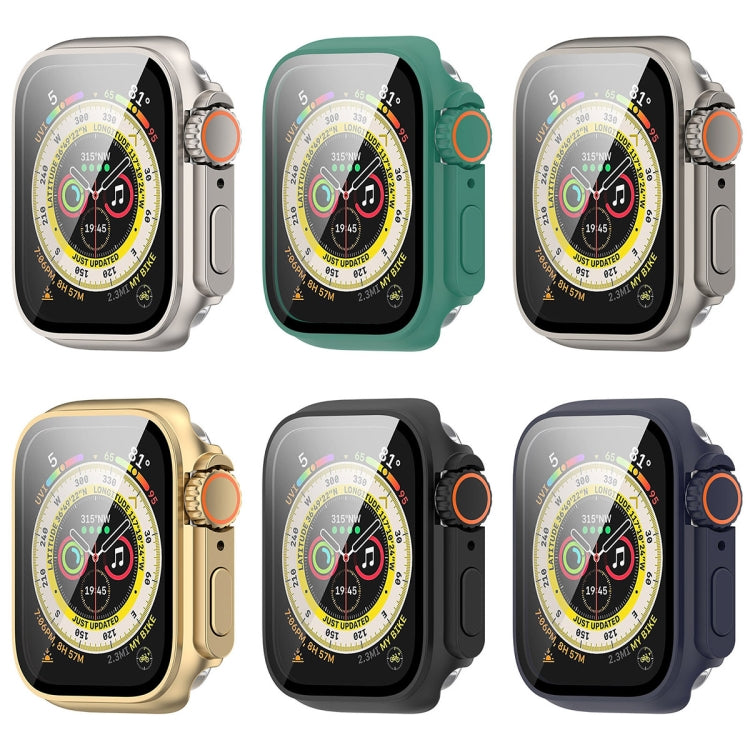 For Apple Watch Series 8 & 7 41mm Tempered Film + PC Integrated Watch Protective Case(Starlight Color) - Watch Cases by PMC Jewellery | Online Shopping South Africa | PMC Jewellery