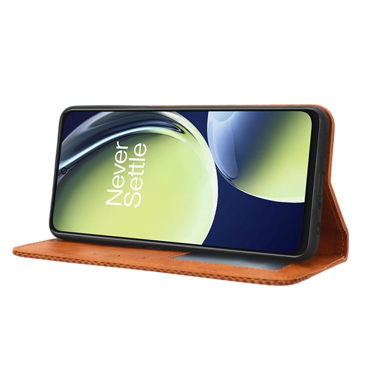 For OnePlus Nord CE 3 Lite Magnetic Buckle Retro Texture Leather Phone Case(Brown) - free shipping - PMC TechLife - Order now!