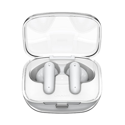 USAMS BE16 Ice Tray Series Transparent TWS In-Ear Wireless Bluetooth Earphone(White) - TWS Earphone by USAMS | Online Shopping South Africa | PMC Jewellery