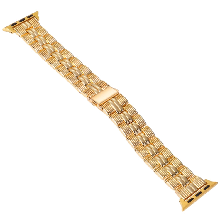 3-Beads Stripe Metal Watch Band For Apple Watch 5 40mm(Gold) -  by PMC Jewellery | Online Shopping South Africa | PMC Jewellery