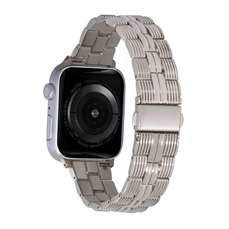 3-Beads Stripe Metal Watch Band For Apple Watch 5 40mm(Starlight) -  by PMC TechLife | Online Shopping South Africa | PMC TechLife