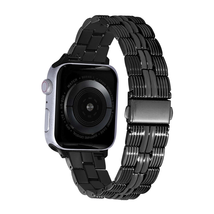 3-Beads Stripe Metal Watch Band For Apple Watch 3 38mm(Black) -  by PMC TechLife | Online Shopping South Africa | PMC TechLife