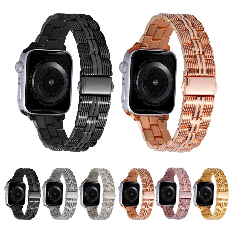 3-Beads Stripe Metal Watch Band For Apple Watch 4 40mm(Starlight) -  by PMC TechLife | Online Shopping South Africa | PMC TechLife
