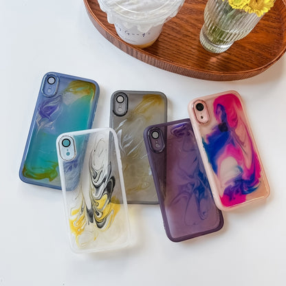 For iPhone XR Oil Painting Electroplating TPU Phone Case(Grey) - More iPhone Cases by PMC Jewellery | Online Shopping South Africa | PMC Jewellery