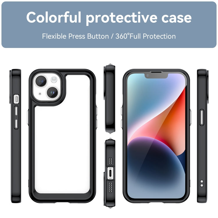 For iPhone 15 Plus Colorful Series Acrylic + TPU Phone Case(Black) - iPhone 15 Plus Cases by PMC Jewellery | Online Shopping South Africa | PMC Jewellery