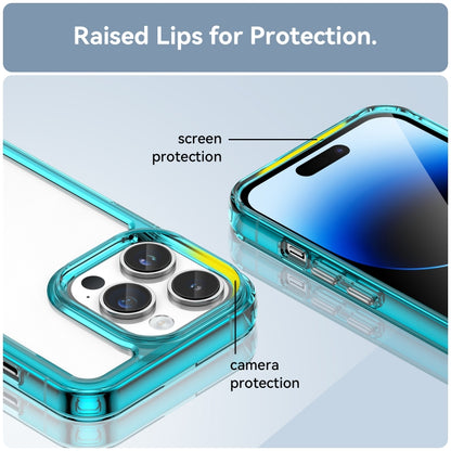 For iPhone 15 Pro Colorful Series Acrylic + TPU Phone Case(Transparent Blue) - iPhone 15 Pro Cases by PMC Jewellery | Online Shopping South Africa | PMC Jewellery