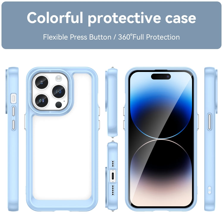 For iPhone 15 Pro Max Colorful Series Acrylic + TPU Phone Case(Blue) - iPhone 15 Pro Max Cases by PMC TechLife | Online Shopping South Africa | PMC TechLife