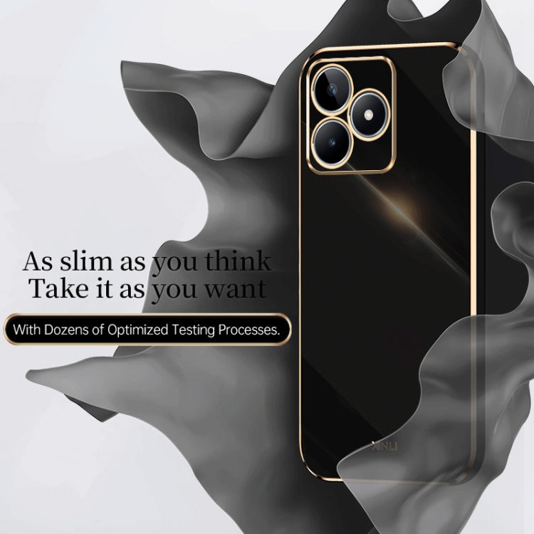 For Realme C53 2023 XINLI Straight 6D Plating Gold Edge TPU Phone Case(Black) - free shipping - PMC TechLife - Order now!