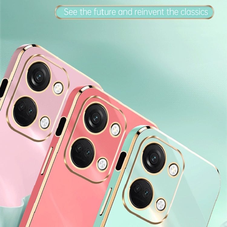 For OnePlus Ace 2V XINLI Straight Edge 6D Electroplate TPU Phone Case(Pink) - OnePlus Cases by XINLI | Online Shopping South Africa | PMC Jewellery