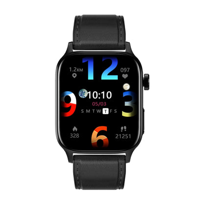 GT22 1.85 inch TFT Screen Leather Band Health Smart Watch, Support Bluetooth Call / Plateau Blood Oxygen / Body Temperature / Arrhythmia / TI Heart Rate Monitoring(Black) -  by PMC Jewellery | Online Shopping South Africa | PMC Jewellery