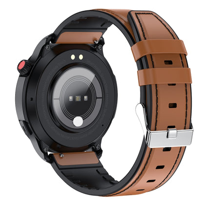 T52 1.39 inch IP67 Waterproof Leather Band Smart Watch Supports Bluetooth Call / Blood Oxygen / Body Temperature Monitoring(Brown) -  by PMC Jewellery | Online Shopping South Africa | PMC Jewellery