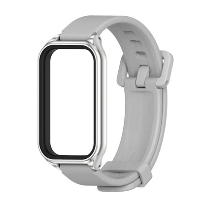 For Redmi Band 2 Mijobs Metal Shell Silicone Watch Band(Grey Silver) -  by MIJOBS | Online Shopping South Africa | PMC Jewellery