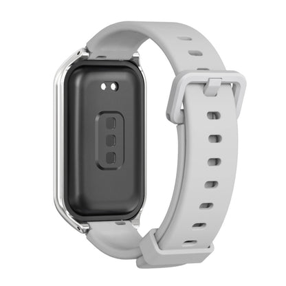 For Redmi Band 2 Mijobs Metal Shell Silicone Watch Band(Grey Silver) -  by MIJOBS | Online Shopping South Africa | PMC Jewellery