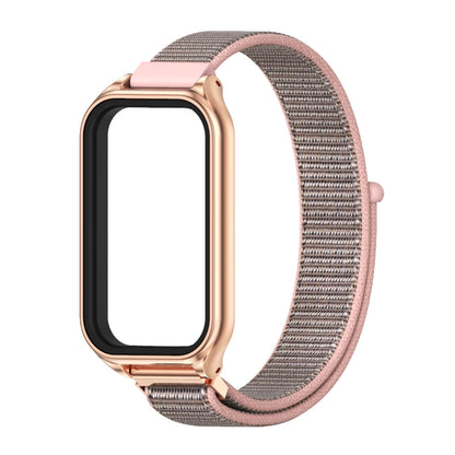 For Redmi Band 2 Mijobs Metal Shell Breathable Nylon Loop Watch Band(Pink Rose Gold) -  by MIJOBS | Online Shopping South Africa | PMC Jewellery