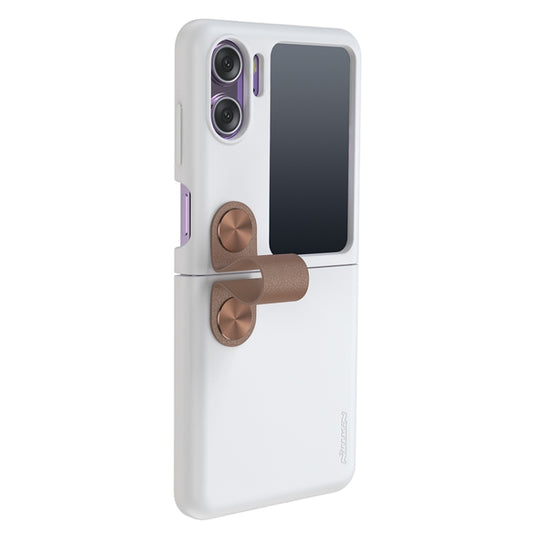 For OPPO Find N2 Flip  NILLKIN Skin Feel Liquid Silicone Phone Case With Finger Strap(White) - Find N2 Flip Cases by NILLKIN | Online Shopping South Africa | PMC Jewellery