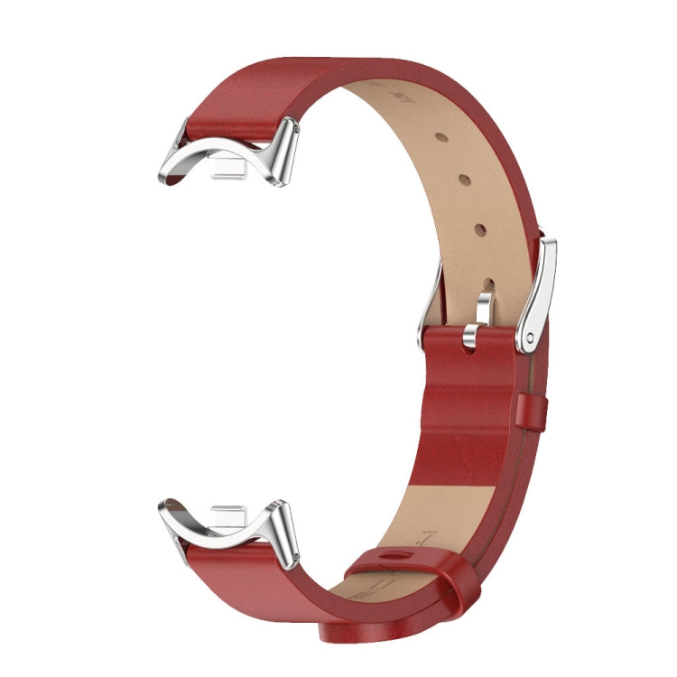 For Xiaomi Mi Band 8 Mijobs Microfiber PU Leather Watch Band(Red Silver) -  by MIJOBS | Online Shopping South Africa | PMC Jewellery