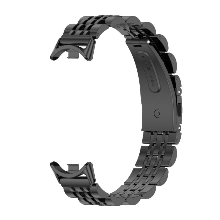 For Xiaomi Mi Band 8 Mijobs Seven Bead Stainless Steel Watch Band(Black) -  by MIJOBS | Online Shopping South Africa | PMC Jewellery