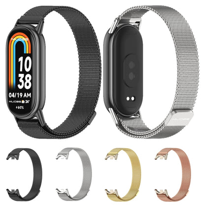 For Xiaomi Mi Band 8 Mijobs Milan Magnetic Metal Stainless Steel Watch Band(Gold+Light Gold) -  by MIJOBS | Online Shopping South Africa | PMC Jewellery