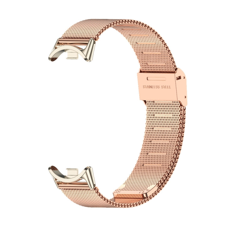 For Xiaomi Mi Band 8 Mijobs Milan Buckle Metal Stainless Steel Watch Band(Rose Gold+Light Gold) -  by PMC Jewellery | Online Shopping South Africa | PMC Jewellery