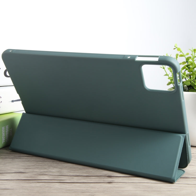 For Xiaomi Pad 6 / Pad 6 Pro Three-fold Holder Flip Tablet Leather Case(Dark Green) - free shipping - PMC TechLife - Order now!