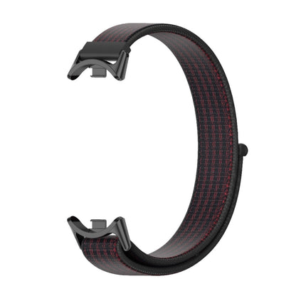 For Xiaomi Mi Band 8 Mijobs Breathable Nylon Loop Watch Band(Black Red) -  by MIJOBS | Online Shopping South Africa | PMC Jewellery