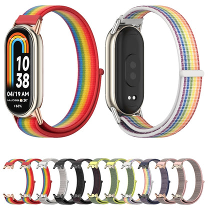 For Xiaomi Mi Band 8 Mijobs Breathable Nylon Loop Watch Band(Colorful Silver) -  by MIJOBS | Online Shopping South Africa | PMC Jewellery