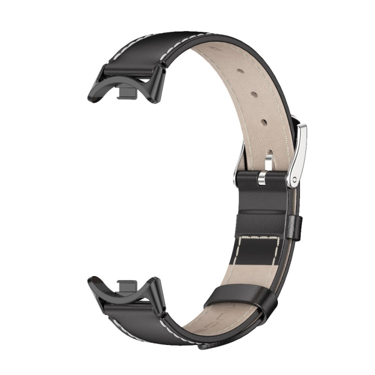 For Xiaomi Mi Band 8 Mijobs Genuine Leather Watch Band(Black) -  by MIJOBS | Online Shopping South Africa | PMC Jewellery