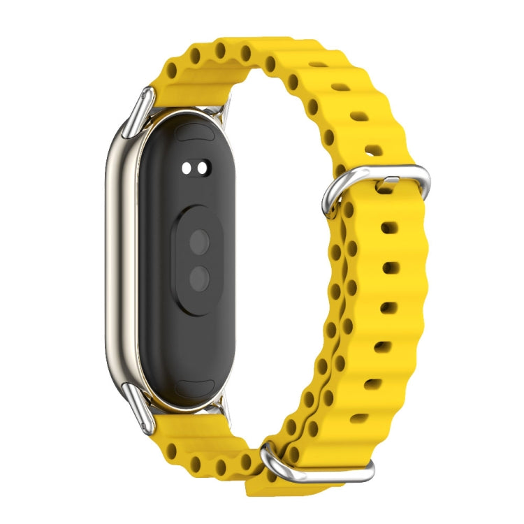 For Xiaomi Mi Band 8 Mijobs Marine Silicone Breathable Watch Band(Yellow Silver) -  by MIJOBS | Online Shopping South Africa | PMC Jewellery