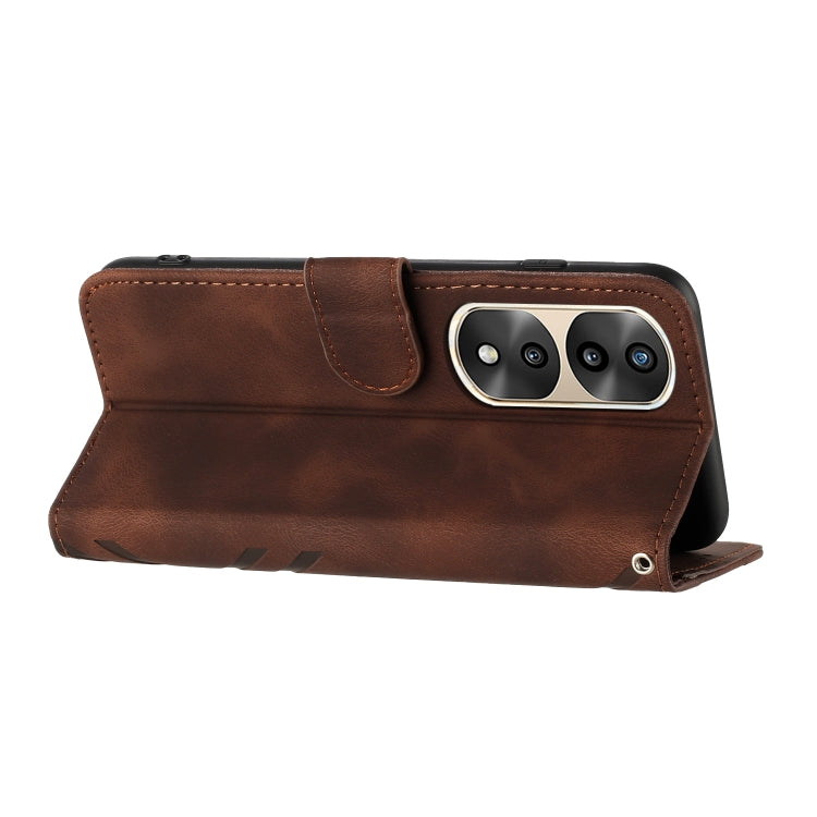 For Honor 70 Pro / 70 Pro+ Line Pattern Skin Feel Leather Phone Case(Coffee) - free shipping - PMC TechLife - Order now!