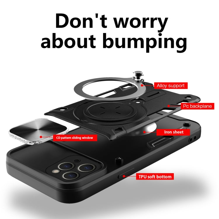For iPhone 11 Pro CD Texture Sliding Camshield Magnetic Holder Phone Case(Red) - free shipping - PMC TechLife - Order now!