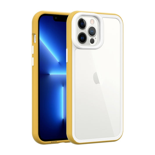 For iPhone 14 Pro Color Frame 2 in 1 Hollow Cooling Phone Case(Yellow) - iPhone 14 Pro Cases by PMC Jewellery | Online Shopping South Africa | PMC Jewellery