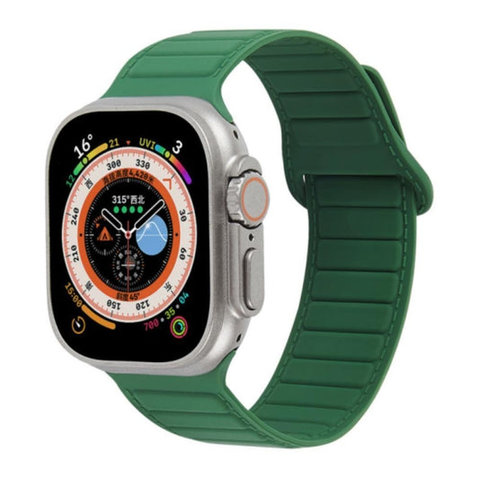 For Apple Watch Ultra 49mm Loop Magnetic Silicone Watch Band(Green) - Watch Bands by PMC Jewellery | Online Shopping South Africa | PMC Jewellery