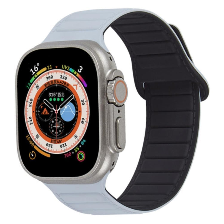 For Apple Watch Ultra 49mm Loop Magnetic Silicone Watch Band(Grey Black) - Watch Bands by PMC Jewellery | Online Shopping South Africa | PMC Jewellery