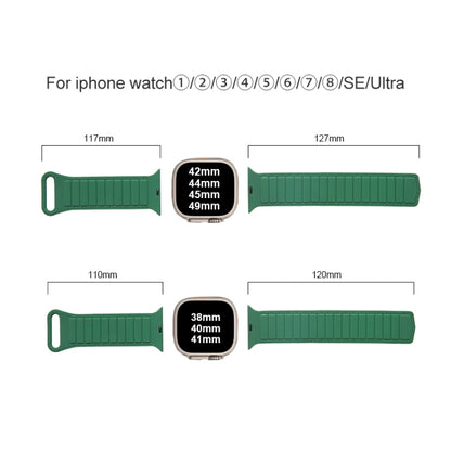 For Apple Watch 4 44mm Loop Magnetic Silicone Watch Band(Coffee Black) - Watch Bands by PMC Jewellery | Online Shopping South Africa | PMC Jewellery