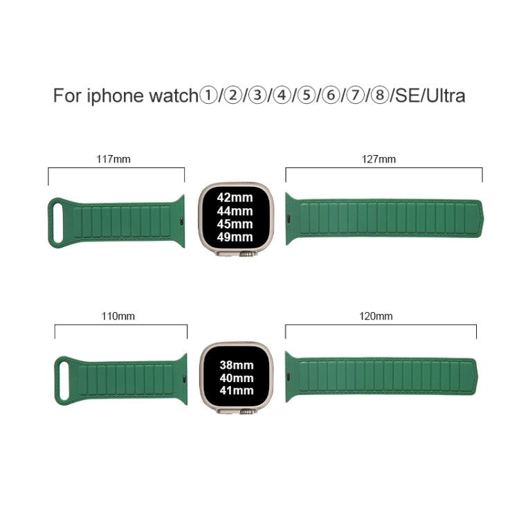 For Apple Watch Ultra 49mm Loop Magnetic Silicone Watch Band(Black White) - Watch Bands by PMC Jewellery | Online Shopping South Africa | PMC Jewellery