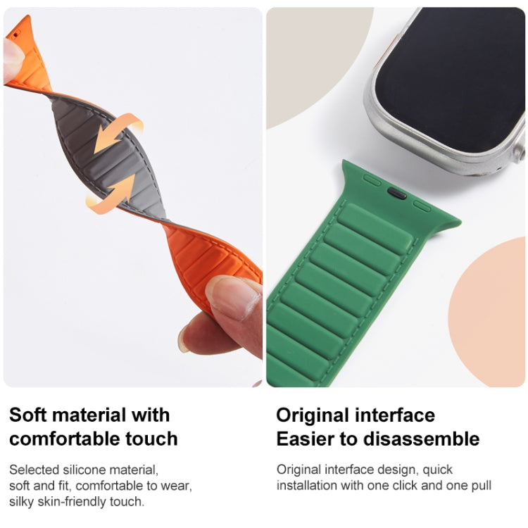 For Apple Watch SE 40mm Loop Magnetic Silicone Watch Band(Green) - Watch Bands by PMC Jewellery | Online Shopping South Africa | PMC Jewellery