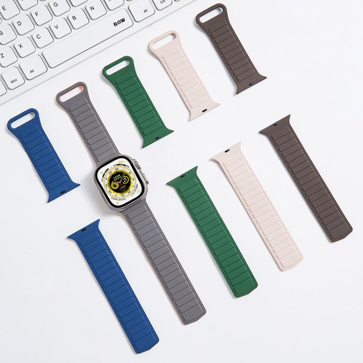 For Apple Watch SE 44mm Loop Magnetic Silicone Watch Band(Navy Blue) - Watch Bands by PMC Jewellery | Online Shopping South Africa | PMC Jewellery