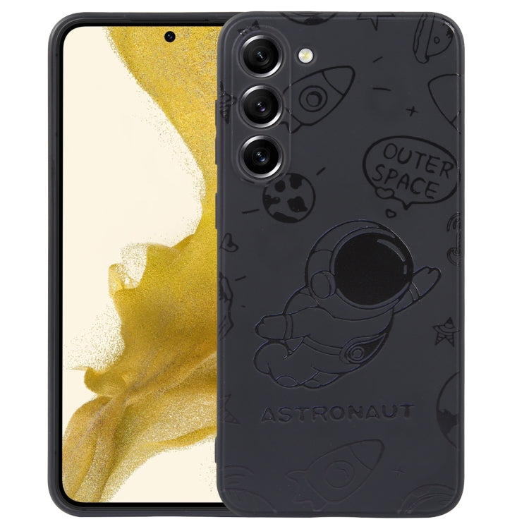 For Samsung Galaxy A91 Astronaut Pattern Silicone Straight Edge Phone Case(Flying Astronaut-Black) - free shipping - PMC TechLife - Order now!