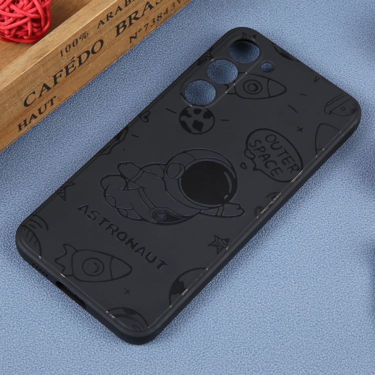 For Samsung Galaxy A51 Astronaut Pattern Silicone Straight Edge Phone Case(Flying Astronaut-Black) - free shipping - PMC TechLife - Order now!