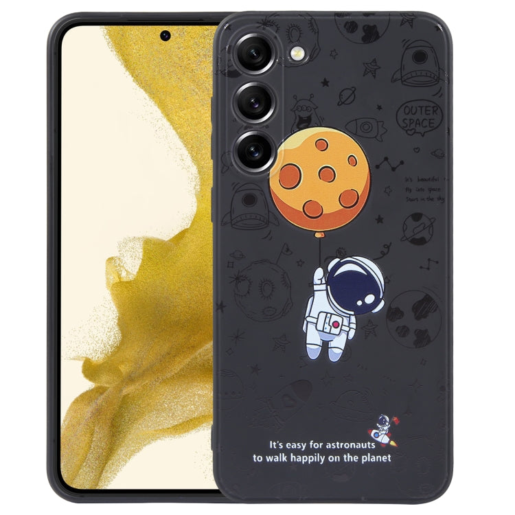 For Samsung Galaxy A51 Astronaut Pattern Silicone Straight Edge Phone Case(Planet Landing-Black) - free shipping - PMC TechLife - Order now!