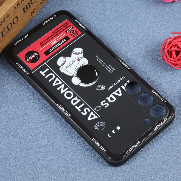 For Samsung Galaxy A22 4G Astronaut Pattern Silicone Straight Edge Phone Case(Mars Astronaut-Black) - free shipping - PMC TechLife - Order now!