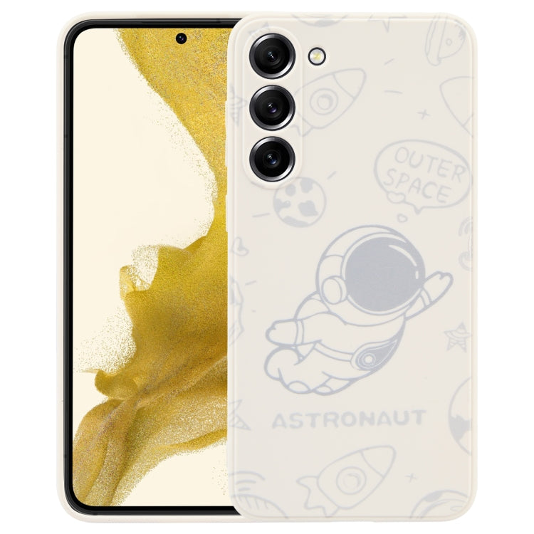 For Samsung Galaxy A21s Astronaut Pattern Silicone Straight Edge Phone Case(Flying Astronaut-White) - free shipping - PMC TechLife - Order now!