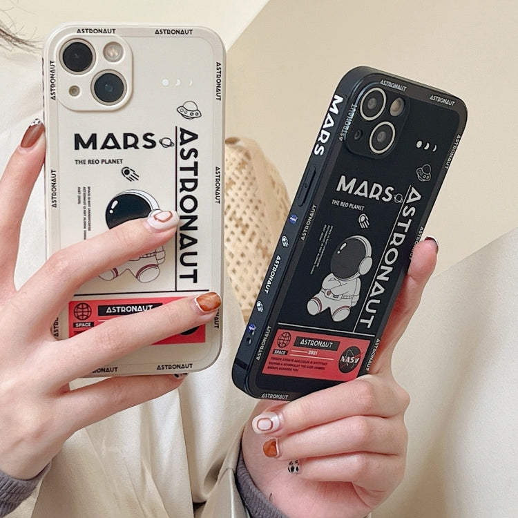 For Samsung Galaxy A21s Astronaut Pattern Silicone Straight Edge Phone Case(Flying Astronaut-White) - free shipping - PMC TechLife - Order now!