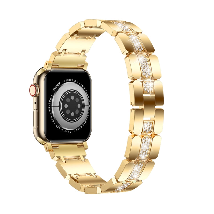 Diamond Metal Watch Band For Apple Watch 2 38mm(Gold) - Watch Bands by PMC Jewellery | Online Shopping South Africa | PMC Jewellery