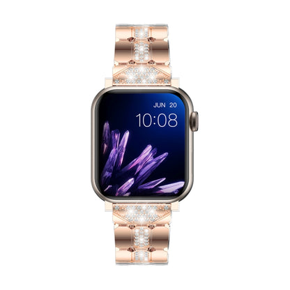 Diamond Metal Watch Band For Apple Watch 2 38mm(Rose Gold) - Watch Bands by PMC Jewellery | Online Shopping South Africa | PMC Jewellery