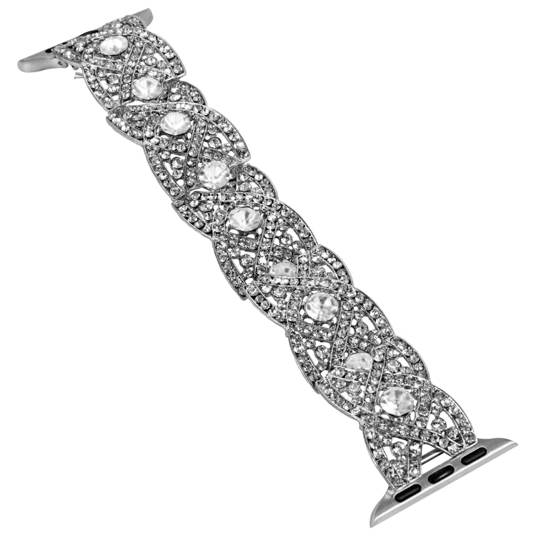 Diamonds Twist Metal Watch Band For Apple Watch 8 41mm(Silver) - Watch Bands by PMC TechLife | Online Shopping South Africa | PMC TechLife