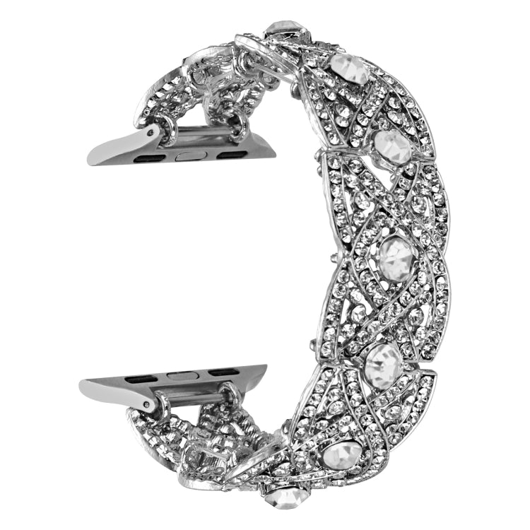 Diamonds Twist Metal Watch Band For Apple Watch 9 45mm(Silver) - Watch Bands by PMC TechLife | Online Shopping South Africa | PMC TechLife