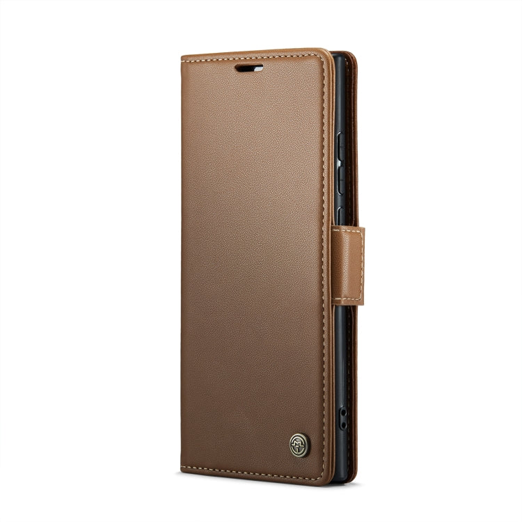 For Samsung Galaxy Note20 Ultra CaseMe 023 Butterfly Buckle Litchi Texture RFID Anti-theft Leather Phone Case(Brown) - Galaxy Note20 Ultra Cases by CaseMe | Online Shopping South Africa | PMC Jewellery | Buy Now Pay Later Mobicred