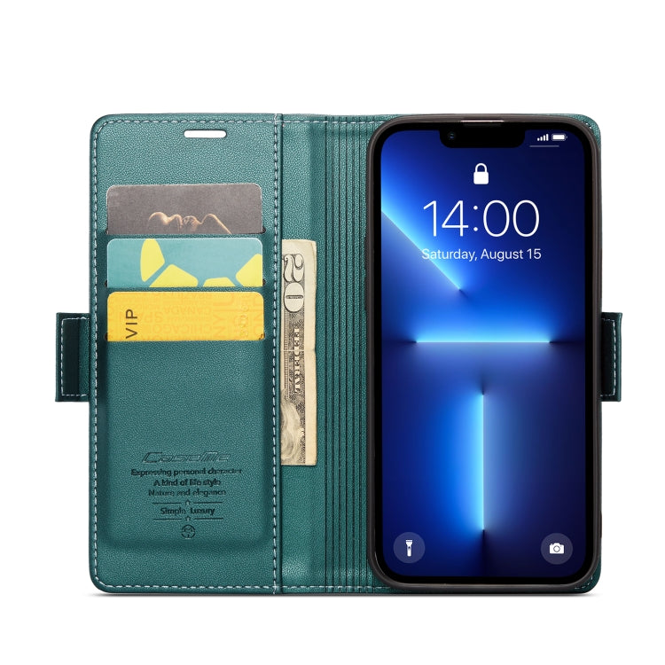 For iPhone 13 Pro Max CaseMe 023 Butterfly Buckle Litchi Texture RFID Anti-theft Leather Phone Case(Pearly Blue) - iPhone 13 Pro Max Cases by CaseMe | Online Shopping South Africa | PMC Jewellery